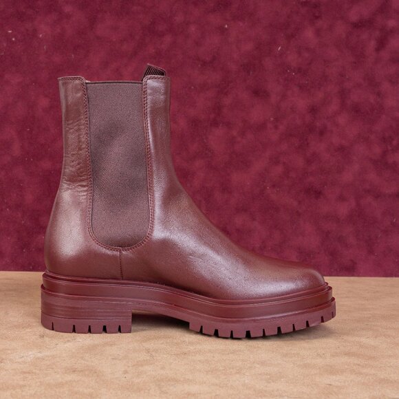 Gianvito Rossi Women Chester Burgundy Leather Chelsea Boots size 6US 36EU - Picture 10 of 10